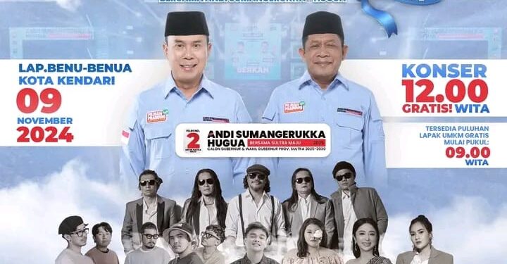Pesta Rakyat Bersama ASR-Hugua di Kendari Hadirkan Artis dan Siapkan Makanan Gratis