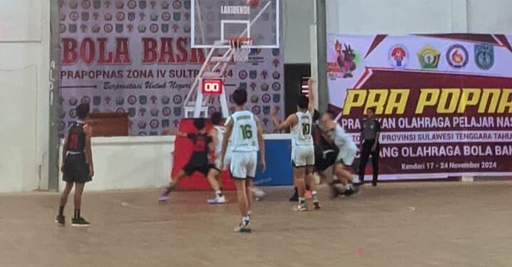Kalah Laga Perdana, Tim Basket Putra Sultra Tetap Optimis Bisa Raih Prestasi Pada Ajang Pra Popnas 2024
