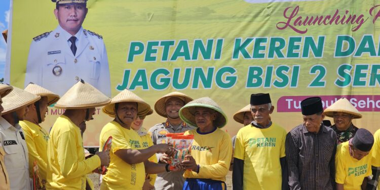 Maksimalkan Program Ketahanan Pangan, Bupati Mubar Launching Petani Keren dan Tanam Jagung Serentak