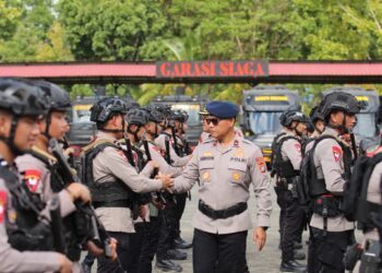 Wakapolda Sultra Sambut Kedatangan 1 SSK Personel Brimob dari Penugasan Satgas Amole II di Papua